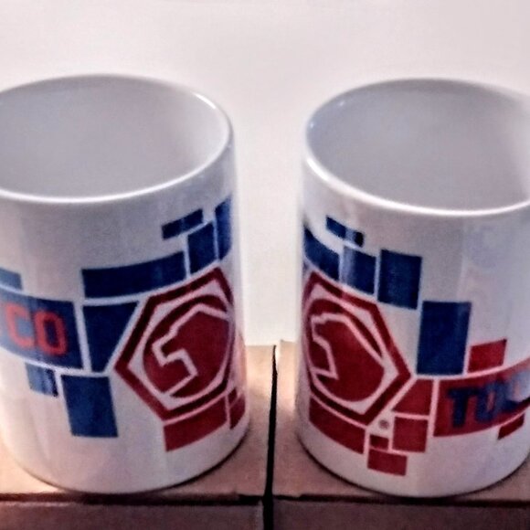 MATCO Tools ~ Set of 2 Ceramic Coffee Mugs, Red & Blue Block Design Logo ~ NEW! - Picture 2 of 4
